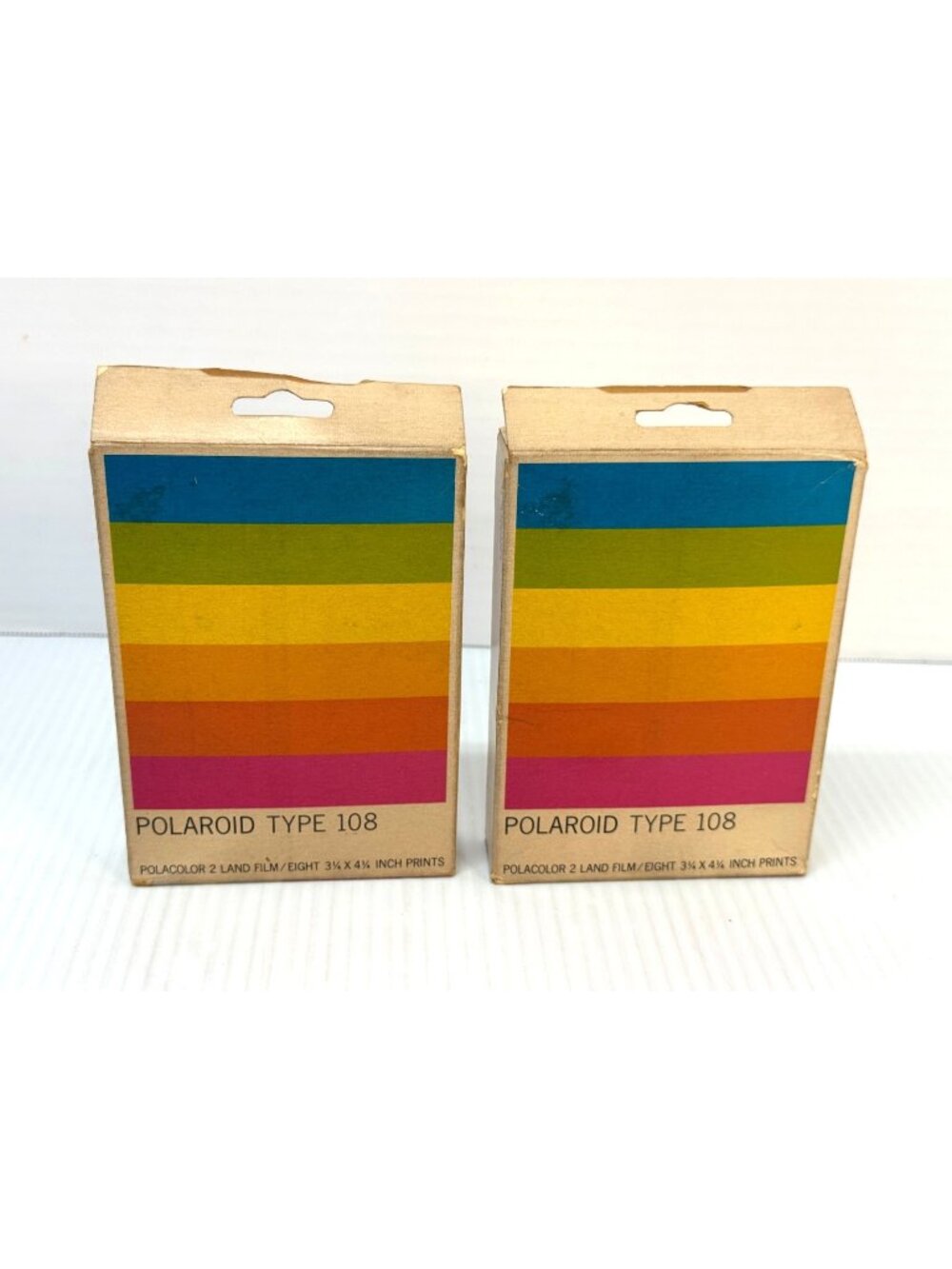 2 VINTAGE SEALED POLAROID TYPE 108 FILM EXPIRED 12/77 POLACOLOR 8 PRINTS EA